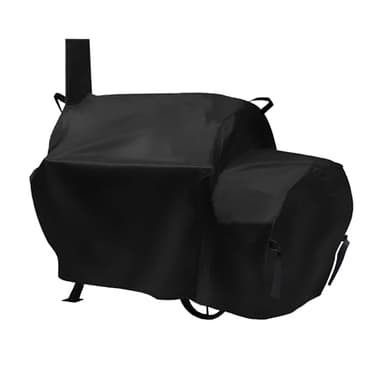 Suphomeware 70 inch Grill Cover for Oklahoma Joe's Longhorn Offset Smoker, Waterproof & Heavy Duty Black Smoker Cover