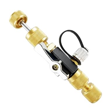 HVAC Valve Core Removal Tool, 1/4" & 5/16" SAE Valve Core Remover with 20 Micron Vacuum Test, Vacuum Rated High Flow Refrigerant Service Tool with Side Port for R410A R12 R32 R22 Mini Split & Auto AC