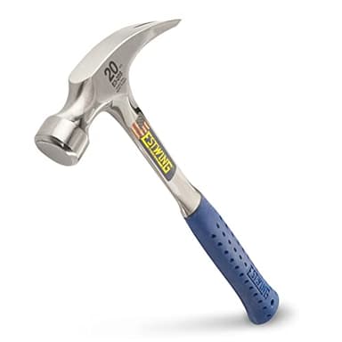 ESTWING Hammer - 20 oz USA Made Straight Rip Claw Hammer with Smooth Face & Shock Reduction Grip - E3-20S