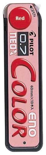 Pilot Color Mechanical Pencil Lead Eno, 0.7mm, Red, 10 Leads (HRF7C-20-R)