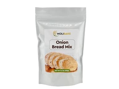 Molibake Onion Bread Mix – Premium All-Natural Baking Mix for Bread Machine and Oven – 14 oz – Gourmet Blend with Dried Onion Flakes, Sunflower Seeds, Rye Malt Flour – Easy-to-Use Breads Maker Mix for Homemade Baking