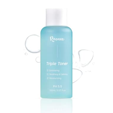 K-Beauty Triple Toner - Exfoliating, Soothing & Calming, Moisturizing, pH 5.5 Balanced with AHA, BHA, PHA, LHA - Lightweight, Non-Sticky - Daily Toner for All Skin Types- Fragrance freeㅣ5.07 fl.oz