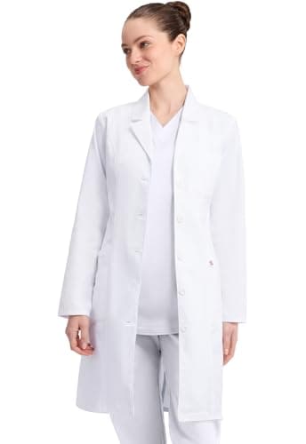 Dickies Womens Professional Whites 37" Medical Lab Coat, White, Small US