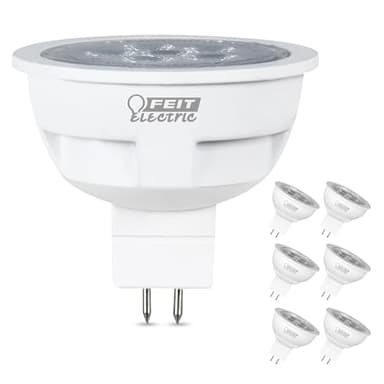 Feit Electric LED MR16 Bulb, 50W Equivalent, GU5.3 Bi-Pin Base, Non-Dimmable, 550 Lumens, 3000K Warm White, Track Light Bulbs for Landscaping, 22-Year Lifetime, BPLVEXN/830CA/6, 6 Pack