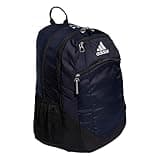 adidas Striker Sports Backpack Durable Athletic Gym Laptop Bag, Team Navy Blue/Black/White, One Size