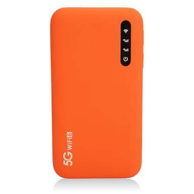 5G WiFi6 Mobile Hotspot, 5G Router with Sim Card Slot, International Coverage Modem, Portable Internet Devices for Travel, Support 16 Users, 6100mAh Battery