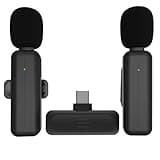 2 Pack Wireless Mini Lavalier Lapel Microphone for iPhone 15,16,Android Phone - 80ft Cordless Clip on Dual Mics with Noise Reduction 5H Working Time for Video Recording Vlogging, YouTube, Interview