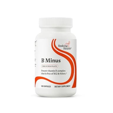 Seeking Health B-Minus - Complex Vitamin Supplement with Biotin & Riboflavin - Vitamin B Blend Supports Brain Health & Energy - 100 Capsules