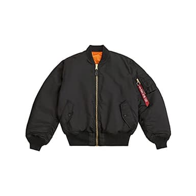 Alpha Industries Men's Ma-1 Flight Jacket,Black,Large