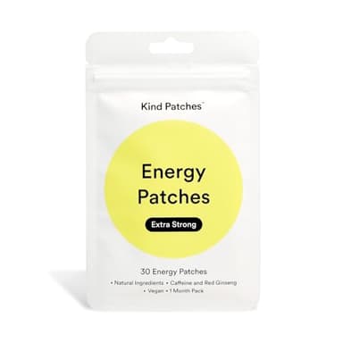Kind Patches Energy Patches Extra Strong - Red Ginseng, L-Citrulline, and Guarana Extract - Vegan, Latex Free - 14 Count