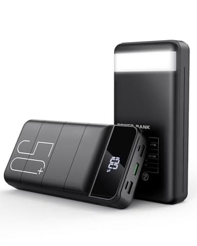 Power Bank Fast Charging 50000mAh - 22.5W Portable Charger USB C Quick Charge with 4 Outputs & 3 Inputs LED Display Huge Capacity External Battery Pack for iPhone, Samsung, iPad etc Black