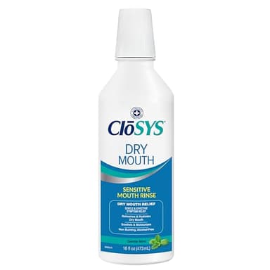 CloSYS Dry Mouth Mouthwash Rinse, 16oz, Alcohol-Free, pH Balanced, Dry Mouth Relief, Mild Mint Flavor