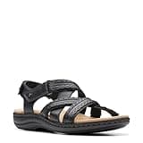 Clarks Women's Laurieann Rena Flat Sandal, Black Combi, 11
