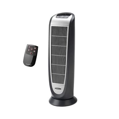 Lasko Portable Electric 1500 Watt Room Oscillating Ceramic Tower Space Heater with Remote, Adjustable Thermostat, Digital Controls, and Timer, Black