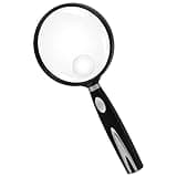 Feosky Handheld Reading Magnifier, 10X 30X Magnifier, 75mm Shatterproof Lens, Non-Slip Handle for Adults Close Work, Seniors Reading and Kids Nature Exploration, Hobby Observation(Silver)