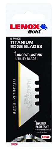 LENOX Utility Knife Blades, Titanium Edge, 5-Pack (20350GOLD5C)