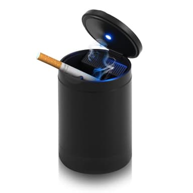 New Separate Car Ashtrays for Cup Holder Smell Proof,Portable Car Ash Tray with Led Light & Cigarette Holder,Multi-Functional Cars Ashtray with Lid as Cars Trash Can