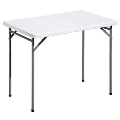 FROASISPRO Folding Table 3ft Rectangular All-Occasion Plastic Folding Event Table for Indoor and Outdoor, Portable Desk, Camping, Durable and Stable, HDPE and Steel, Wide Application, White