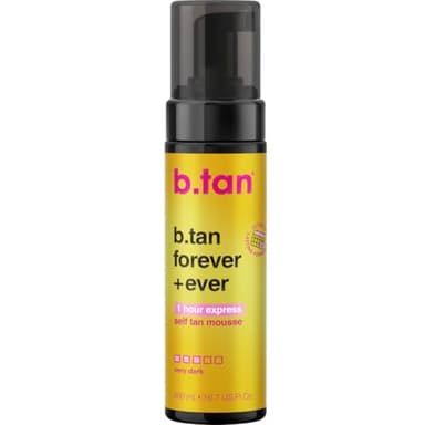 b.tan Ultra Long Lasting Self Tanner Mousse | Forever & Ever - Lasts Up to 11 Days, Fast, 1 Hour Express Sunless Tanning Foam, No Fake Tan Smell, Dark Bronze Glow, Vegan, Cruelty Free, 6.7 Fl Oz