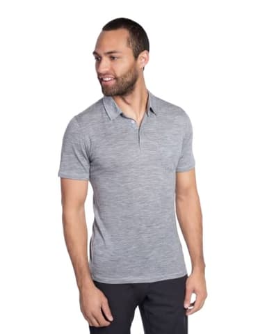 Men's Merino Polo by Woolly | RWS Certified | Super Soft, Classic Style, Seattle Designed - Grey - S