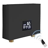 DAORDAER Mini Electric Tankless Water Heater 3000W 110V Constant Temperature Instant Hot Water Heater with Remote Control Digital Display On Demand Hot Water Heater (110V/3000W - BLACK(with plug))