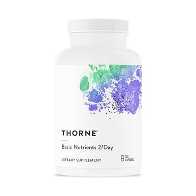 THORNE - Basic Nutrients 2/Day - Comprehensive Daily Multi-Vitamin with Optimal Bioavailability - Vitamin & Mineral Formula - Third-Party Certified - Gluten, Dairy & Soy-Free - 120 Capsules