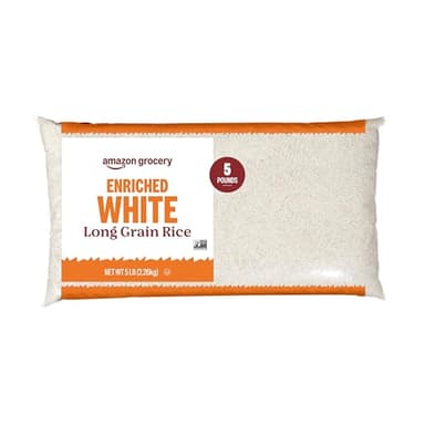 Amazon Grocery, Enriched White Long Grain Rice, 5 Lb