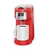 CHULUX Classic Single Serve Coffee Maker for K Cup, One Button Easy Coffee Machine for Office, RV, Travel and Dorm, Red