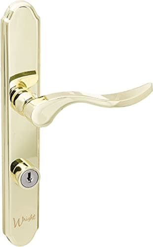 Wright Products - Serenade Mortise Keyed Lever Mount Latch with Deadbolt for Screen and Storm Doors, Polished Brass