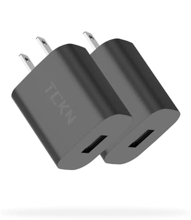 USB Wall Charger 5V 2A AC Power Adapter Compatible with iPhone iPad Samsung LG HTC Tablet and More (Black,2Pack)