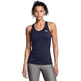 Under Armour Womens HeatGear Armour Racer Tank, (411) Midnight Navy / / White, Large
