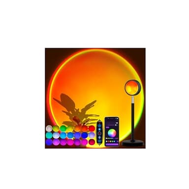 Molemyn Sunset Lamp Projector with APP Control - 21 Color Changing LED Sunset Light, 180° Adjustable for Photography, Bedroom Decor, Party, Wedding, Mood Lighting