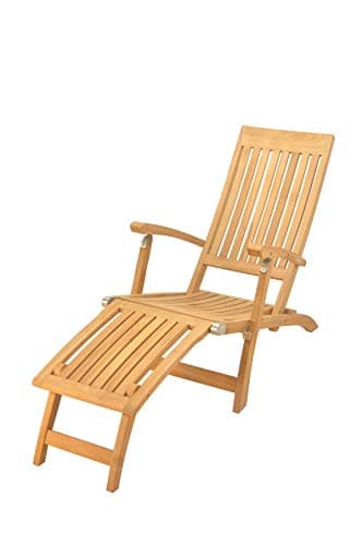 TeakStation Grade-A Teak Wood Luxurious Multi Position Steamer Lounger Chair - Furniture Only #TSCHST