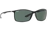 Ray Ban RB 4179 LITEFORCE TECH 601/71 62 mm Black Rectangle Sunglasses Green Lenses