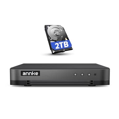 ANNKE 16CH 1080P Lite Hybrid 5-in-1(TVI/AHD/CVI/CVBS/IPC) CCTV DVR, Motion Detection, H.265+ Security 16 Channel Surveillance Digital Video Recorder with 2TB Hard Drive, Easy Remote Access