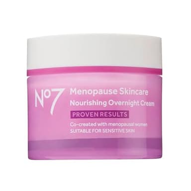 No7 Menopause Skincare Nourishing Overnight Cream - Hydrating Hyaluronic Night Cream for Dry, Sensitive Menopausal Skin - Skin Firming Lipids, Ceramides + Soy Isoflavones (50 ml)