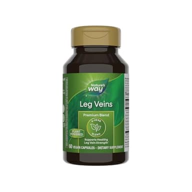 Nature's Way Leg Veins, Supports Healthy Leg Vein Strength*, 6-Herb Blend, Horse Chestnut Extract and Dandelion Supplement, Gluten Free, 60 Vegan Capsules (Packaging May Vary)