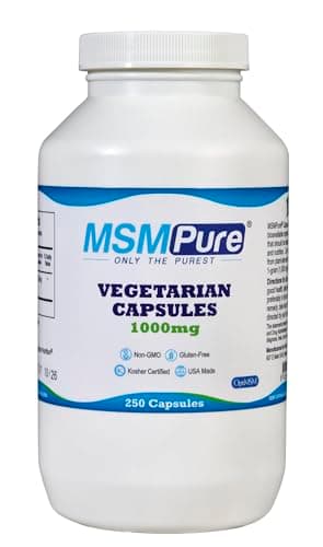 KALA HEALTH MSMPure MSM Vegetarian Capsules – 1,000 mg US-Made MSM per Capsule for Joint Health, Skin Appearance, Hair & Nail Support – 250 Count, Organic Sulfur