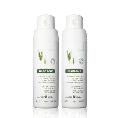 Klorane - Dry Shampoo Powder With Oat Milk - Eco Friendly Non-Aerosol Formula - Gentle Formula Instantly Revives Hair - Paraben & Sulfate-Free - 2 x 1.7 oz., 2 ct.