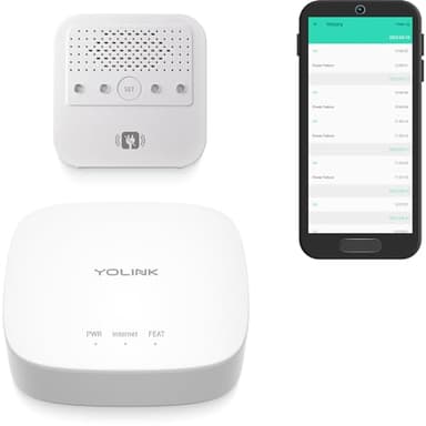 YoLink Smart Power Fail Alarm & Hub Kit, Smart Home Starter Kit with AC Power Outage Alert, LoRa Long-Range, Remote Monitoring, App Alerts, Text/SMS, Email Alerts, IFTTT