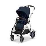 Cybex e-Gazelle S Electronic Assist Stroller – Gazelle S Single-to-Double Electric Stroller, Smart Assist, Rocking Mode, 20+ Configurations & Compact Fold, Ocean Blue with Silver Chassis