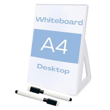 White Board Dry Erase Board 11.8 x 8.3 Inches, Small Stand-Up or Hangable Desktop Dry Erase White Board, with 2Markers, Dry Erase Whiteboard Easel for Desk