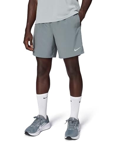 Nike Men's Challenger Dri-Fit 7" Brief-Lined Running Shorts, Smoke Grey/Smoke Grey/Reflective Silver, Large