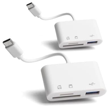 [2 Pack] SD Card Reader for Android, Micro SD Card to USB Adapter, USB C SD Card Reader for Camera Memory Card Reader, Wansurs SD Card Reader for PC Phone Pads