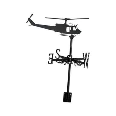 Leefasy Helicopter Figurine Wind Vane Ornament Weathervane Decorative Wind Direction Indicator for Courtyard, Farm Scene