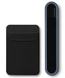 Afterplug Stick On Pouch for External SSD with Stick On Stylus Holder for Apple Pencil | Black & Slate Blue