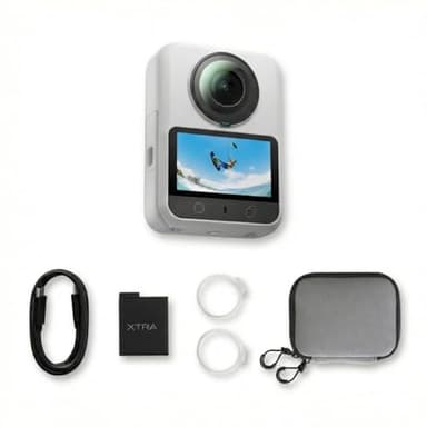 Xtra 360 Camera, 8K Panoramic Video, 1-Inch Sensor Equivalent, 100MP High Resolution, Waterproof Action Camera, 105GB Built-in Storage, Bullet Time, Broad Compatibility, Vlog