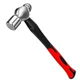 Ball Peen Hammer 16 oz, Drop Forged Ball Pein Hammer, Metal working Tool with Forged Steel Construction & Shock Reduction Grip