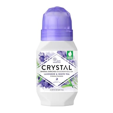 Crystal Mineral Deodorant Roll-On, Lavender & White Tea, Purple, 2.25 Fl Oz