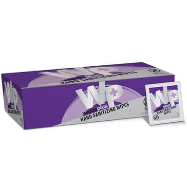 WIPESPLUS Hand Sanitzing Wipes Alcohol Wipes with Individual Sachets for Home and Business, 100 Count